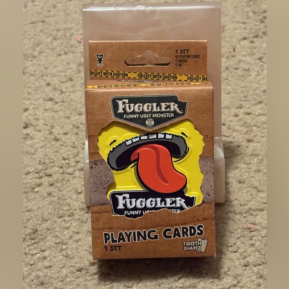 NWT Fuggler Funny Ugly Monster Playing Cards - Tooth Shaped (comes in a tin)